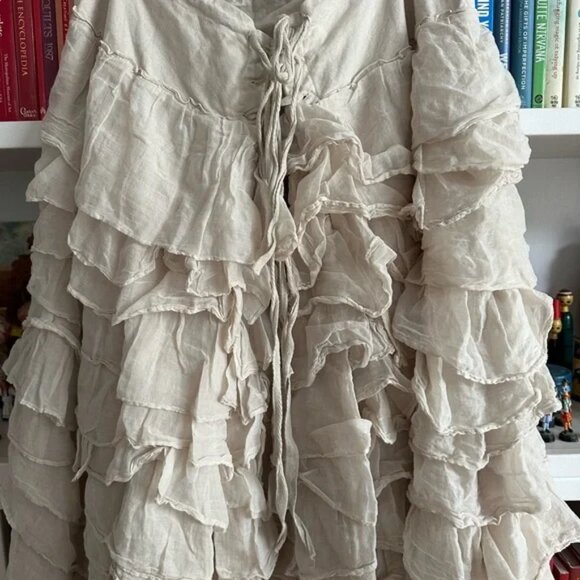 Magnolia Pearl Cream A-Line Angelique ruffled Skirt - Picture 5 of 5